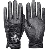 FINGER TEN Horse Riding Gloves Women Premium Pu Leather Equestrian Horseback Comfortable Grip Ladies Girls Glove Lightweight Breathable Touchscreen Stretchable for Outdoor Sport
