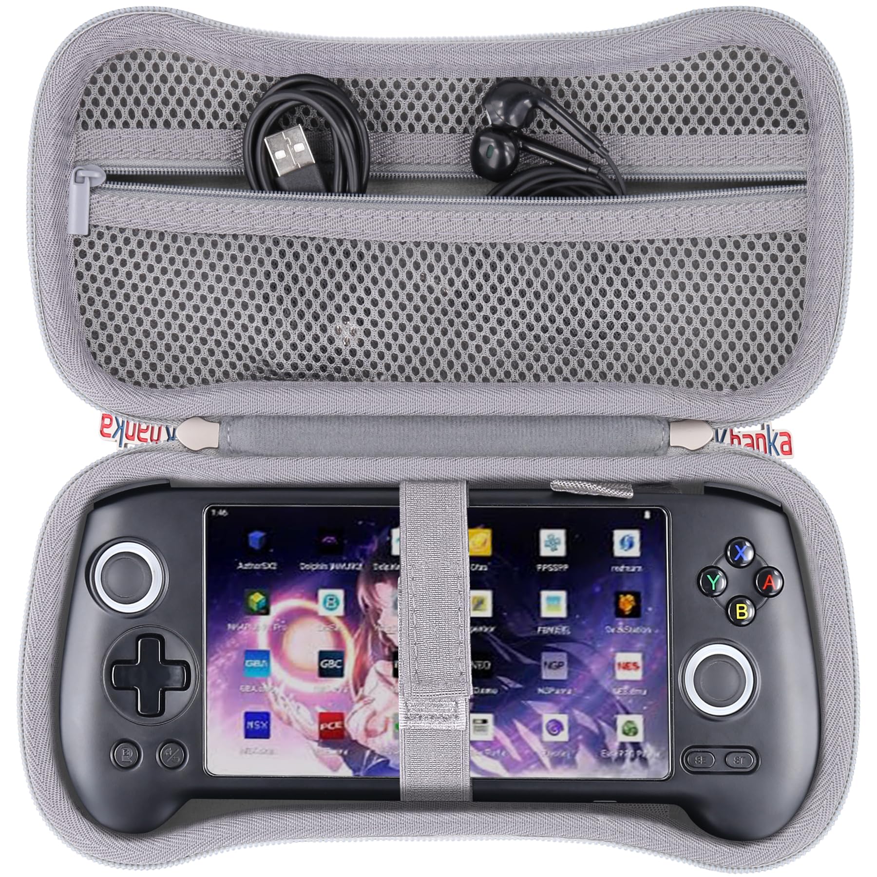 Khanka Hard Case for Anbernic RG556 Retro Handheld Game Console,Storage Carrying Bag for RG556 5.48-Inch Android Retro Handheld Game Console，Case Only (Gray)