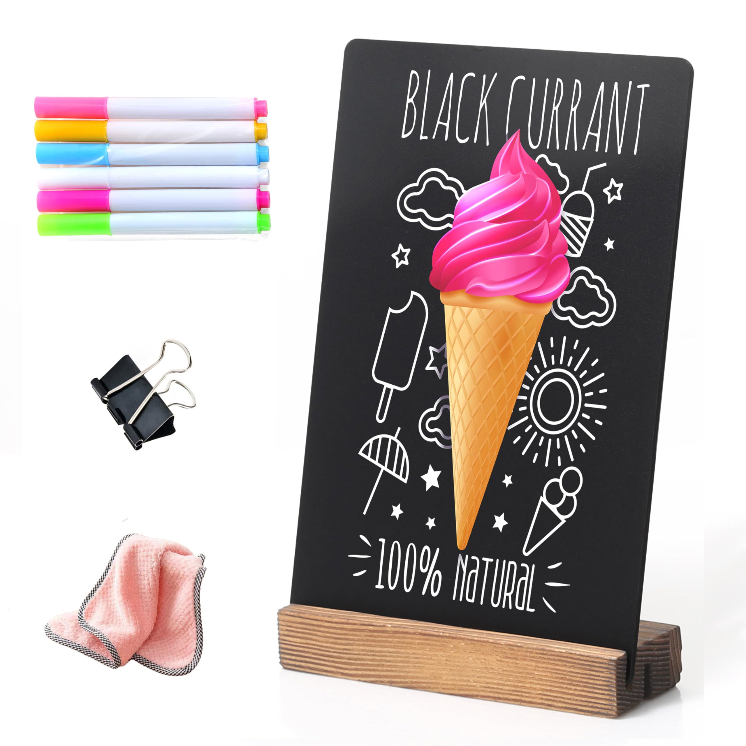 Photo 1 of YEEON Chalkboard Sign - 8.7x12 in Decorative Family Message Board with Base