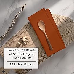 Ruvanti Linen Napkins Set of 12, 18x18 Cloth