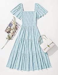 ZESICA Women's Summer Boho Floral Midi Dresses 2025