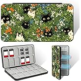FlyingMage Switch 2 Game Case Holder for Nintendo Switch 2/OLED/Lite Games & Micro SD Cards, Cute Kitty Switch2 Game Card Holder Cartridge Case with 24 Slots Game Card Storage - Green Cat
