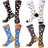 SATINIOR 4 Pairs Basketball Socks Novelty Casual Funny Crew Stocking Sock for Men Women Adults Sport Basketball Party Supplies