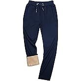 Yeokou Mens Winter Warm Sherpa Lined Active Thermal Jogger Fleece Sweatpants Pant