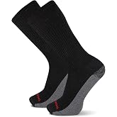 Wolverine Men's Steel Toe Cotton Work Over the Calf Socks - 2 Pairs - Durable Cushioning
