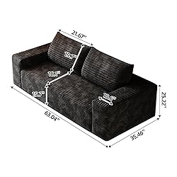 63" Cloud Loveseat Boneless Sofa Couch in a Box, No
