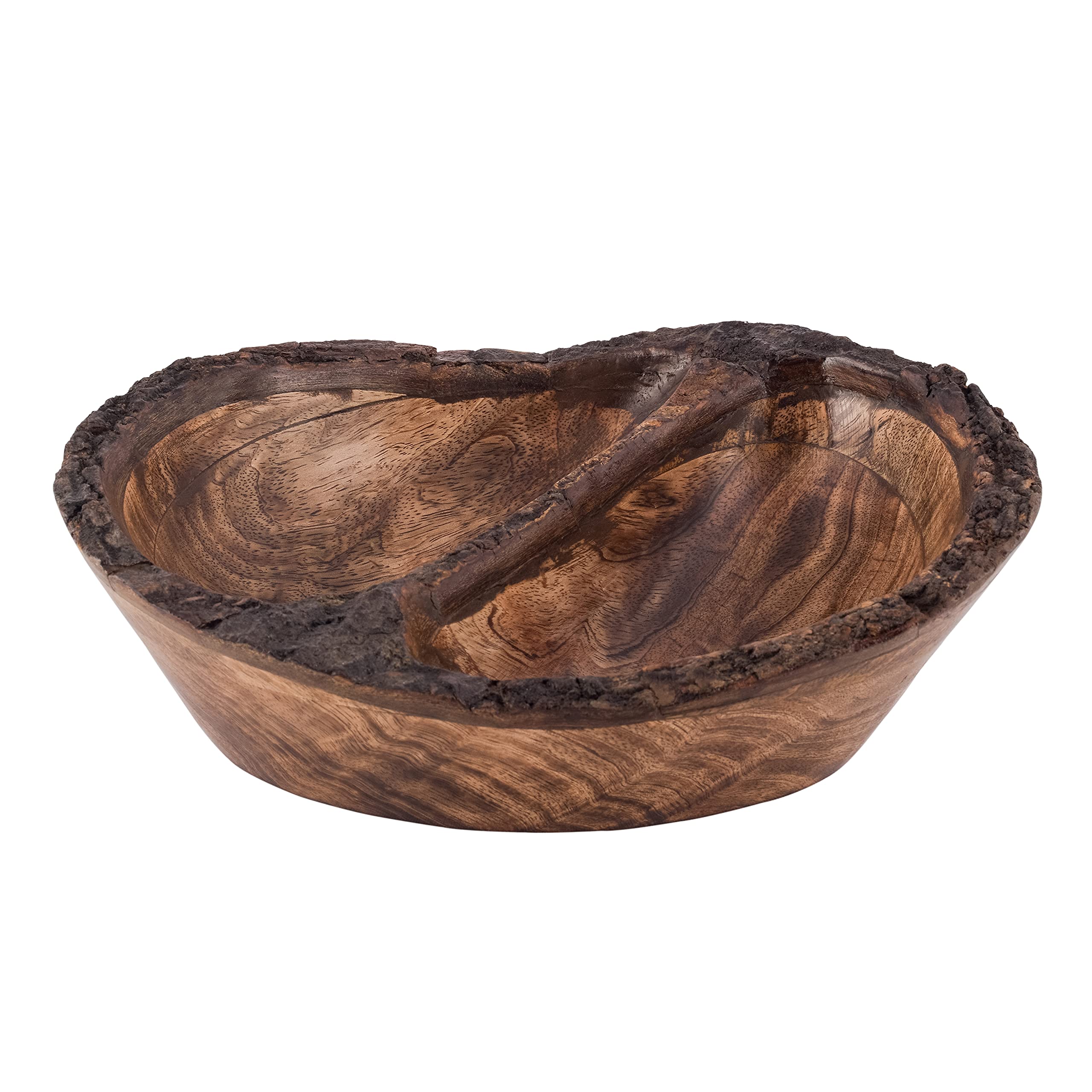 Divit Shilp Natural Wooden Tray, Serving Bowl for Salad, Vegetables and Fruits, Large deep Tray for Family and Parties