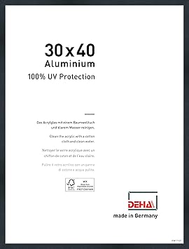 DEHA Aluminium Bilderrahmen Tribeca, 30x40 cm, Struktur Schwarz Matt
