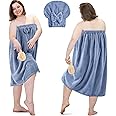 Amazon.com: Xtinmee 2 Sets Plus Size Womens Wrap Towel with Hair Towel ...