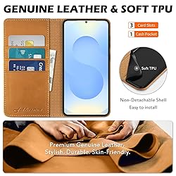 SHIELDON Wallet Case for Galaxy S25 5G, Genuine