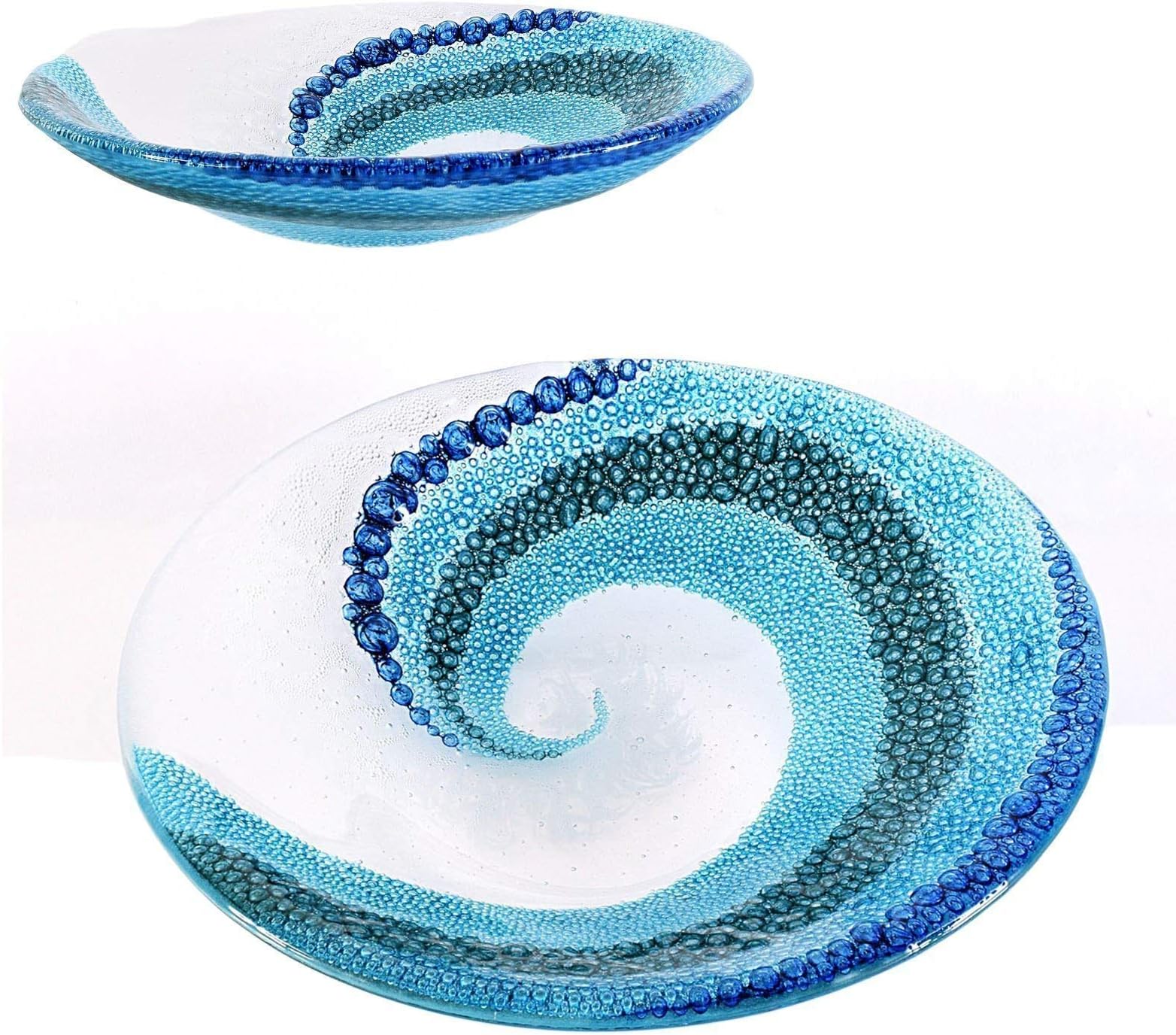 Crashing Ocean Wave Small Glass Art Bowl for Fruit or Candy