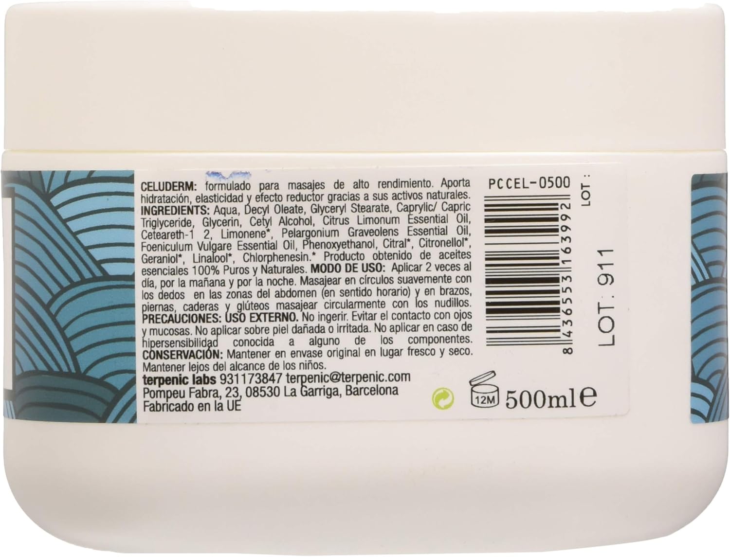 Terpenic Evopro Celuderm Anti-cellulite Cream 500Ml. 500 ml, 500 ml (Pack of 1) - Image 3