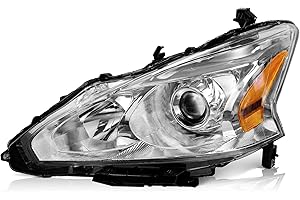 WEELMOTO for 13-15 Nissan Altima Sedan Headlights Assembly,Headlight Replacement for 2013 2014 2015 Nissan Altima Chrome Housing Amber Reflector Left Driver Side (DOES NOT FIT XENON/HID)