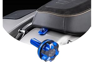 Advanblack Motorcycle Seat Bolt, Axion CNC Machined Knurled Seat Bolt Kit Compatible with Harley Road King Street Electra Glide Dyna Softail 1997-2025 (Black and Blue)