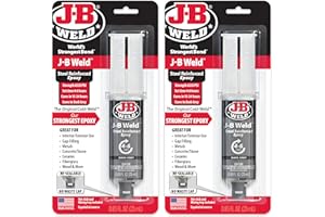 J-B Weld Original Steel Reinforced Epoxy Syringe, High Strength, 2 Pack, Dark Grey, 50165-2