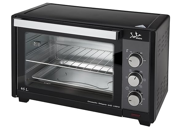 Jata HN545 Horno 4 funciones y capacidad de 45 litros, 2000 W, Acero Inoxidable, Negro