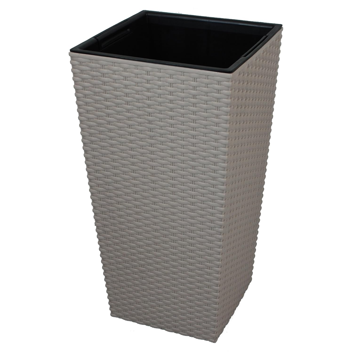 CrazyGadget Large Rattan Tall Planter Square Plastic Garden Indoor