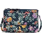 Vera Bradley Women's Cotton Wallet Crossbody Purse with RFID Protection