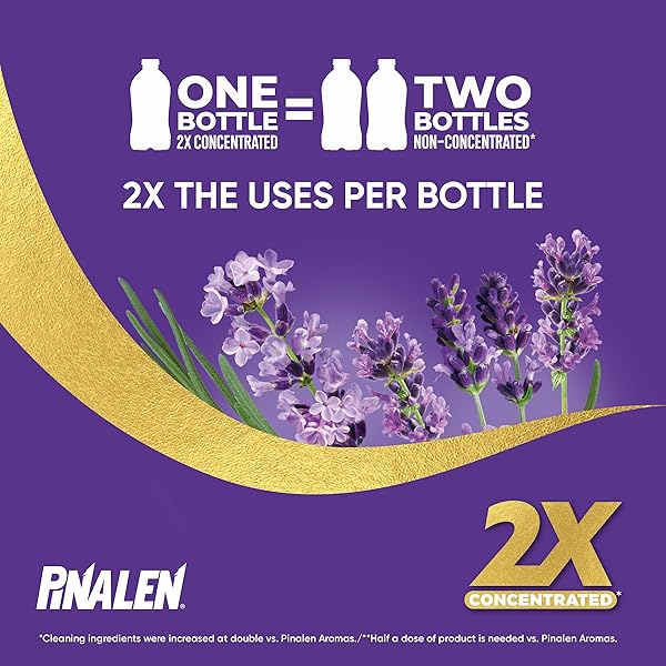 PINALEN 2X MAX AROMAS CONCENTRATED MULTIPURPOSE CLEANER – LAVENDER SOOTHE SCENT – 28 FL OZ – ALL PURPOSE CLEANER FOR KITCHEN, BATHROOM, FLOORS & OUTDOORS