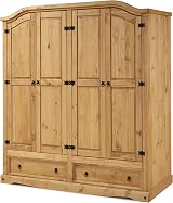 Mercers Furniture Corona 4 Door 2 Drawer Wardrobe Solid Pine 190cm High view 4