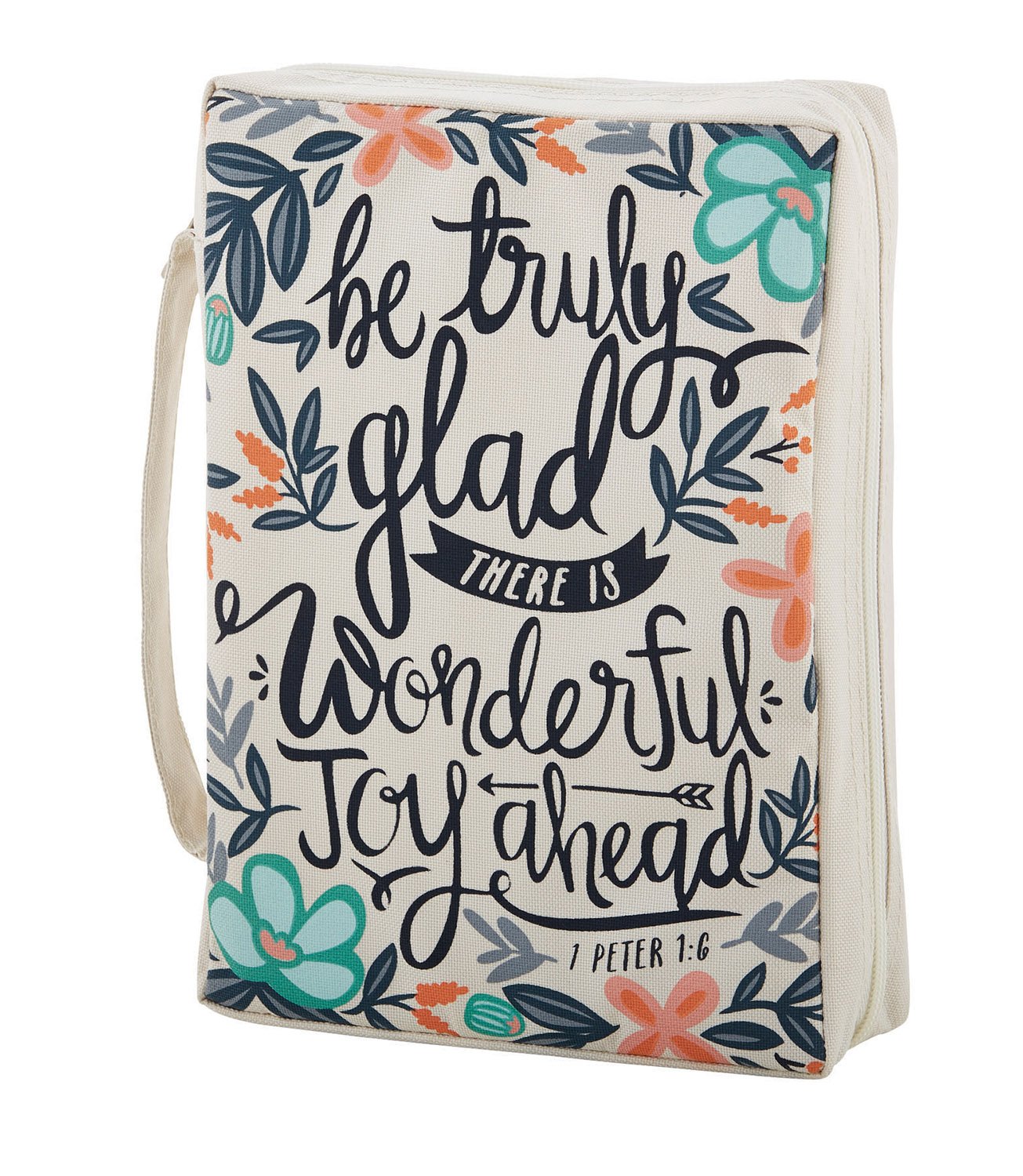 Creative Brands B2216 Faithworks-French Press Mornings Canvas Bible Cover, 7 x 10-Inch, Be Truly Glad