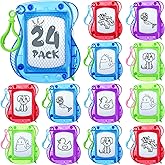 Chinco 24 Pieces Kids Mini Magnetic Drawing Board for Backpack Keychain Clip Erasable Mini Doodle Boards Toys for Party Colorful Writing Sketch Painting Pad Set Classroom Reward Supplies(Classic)