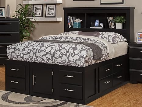 Sandberg Furniture Serenity 12 Drawer Ultimate Storage Bed Queen