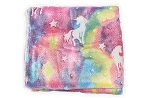 Glow in The Dark Blanket Unicorns Gifts for Girls,Luminous Unicorns Blanket Girls Boys Toys for 1 2 3 4 5 6 7 8 9 10 18 Year 