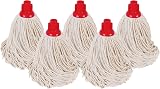Abbey No.16 Socket Cotton Mop Heads Replacement Pack of 5 Red