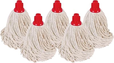 Abbey No.16 Socket Cotton Mop Heads Replacement Pack of 5 Red