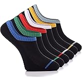 Hugh Ugoli Men's No Show Liner Socks & Cotton, Thin, Casual Seamless Toe Socks, 6 Pairs