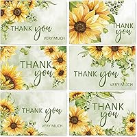 AnyDesign Sunflower Thank You Cards Bulk 36 Pack Thank You