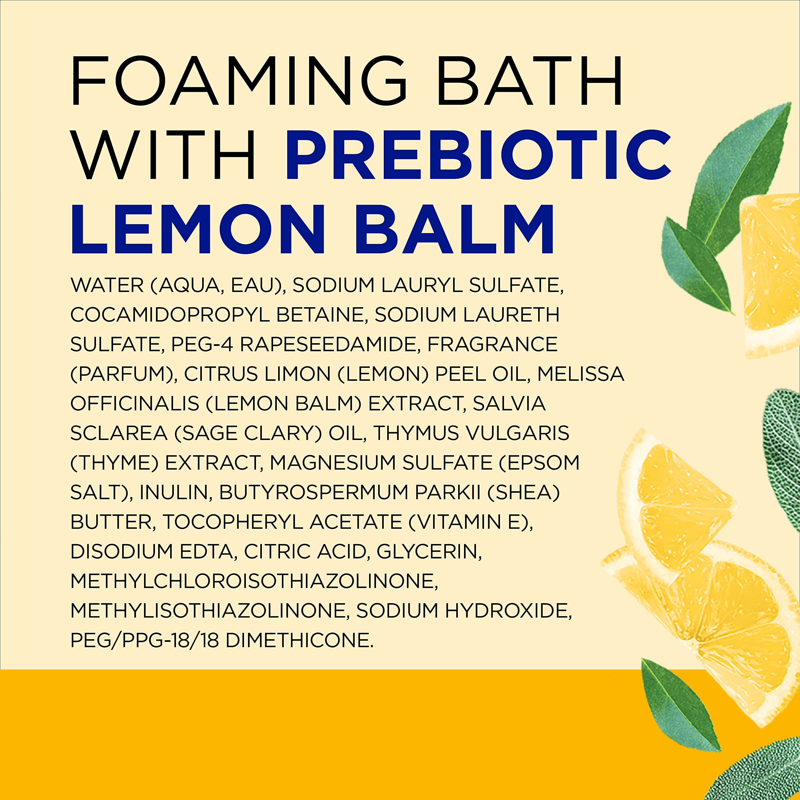 Dr Teal's Foaming Bath with Pure Epsom Salt, Prebiotic Lemon Balm & Essential Oils, 34 fl oz (Pack of 4)