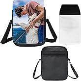 Sublimation Blanks Crossbody Bag,DIY Personalized Shoulder Purse with Adjustable Strap Customizable Sublimation Craft Kit for Father's Day, Birthday Gifts & Travel Outdoor Sports
