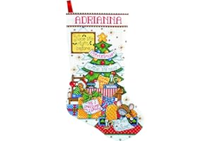 DESIGNWORKS INK Design Works Crafts Sleepy Mouse Counted Cross Stitch Stocking Kit, Multi, Pest Repeller v.323