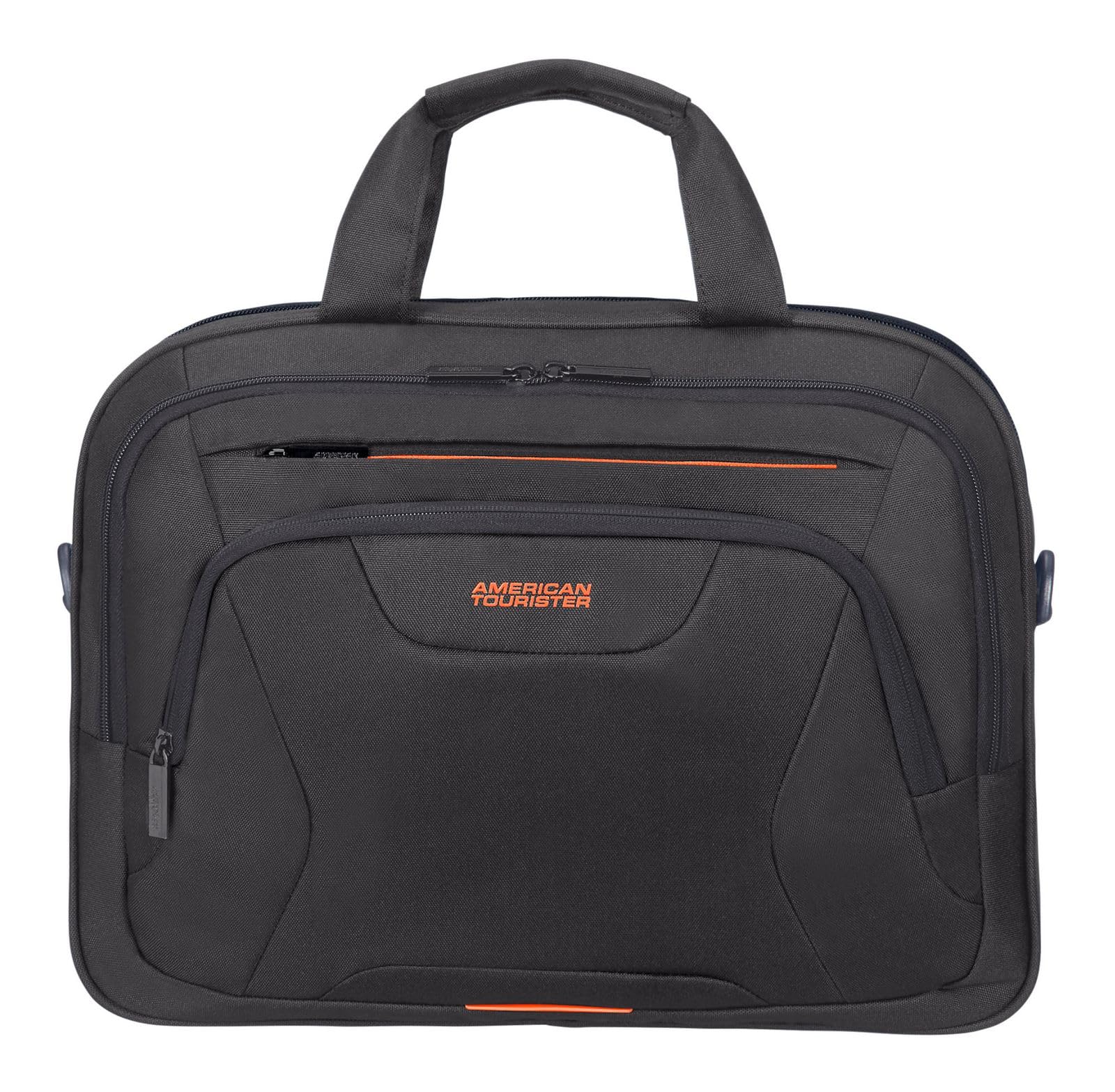 American Tourister AT Work - 15.6 inch laptop bag, 42 cm, 15 L, black/orange (black/orange)