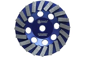 DiamaPro Systems DT-CW-5-20SEG-T Threaded 5 Inch 20 Segment Turbo Concrete Grinding Cup Wheel for Grinding, Leveling, & Removing Glue/Coating