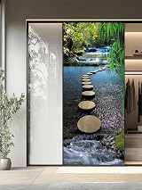 FLFK 3D Door Mural Wallpaper Peel Stick 77x200cm Mountain Stream Removable view 2