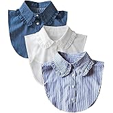 GUZOSJO 3 Pack Fake Collar Detachable Dickey Collar Half Shirts Blouse False Collar Top for Women Girls Outfits