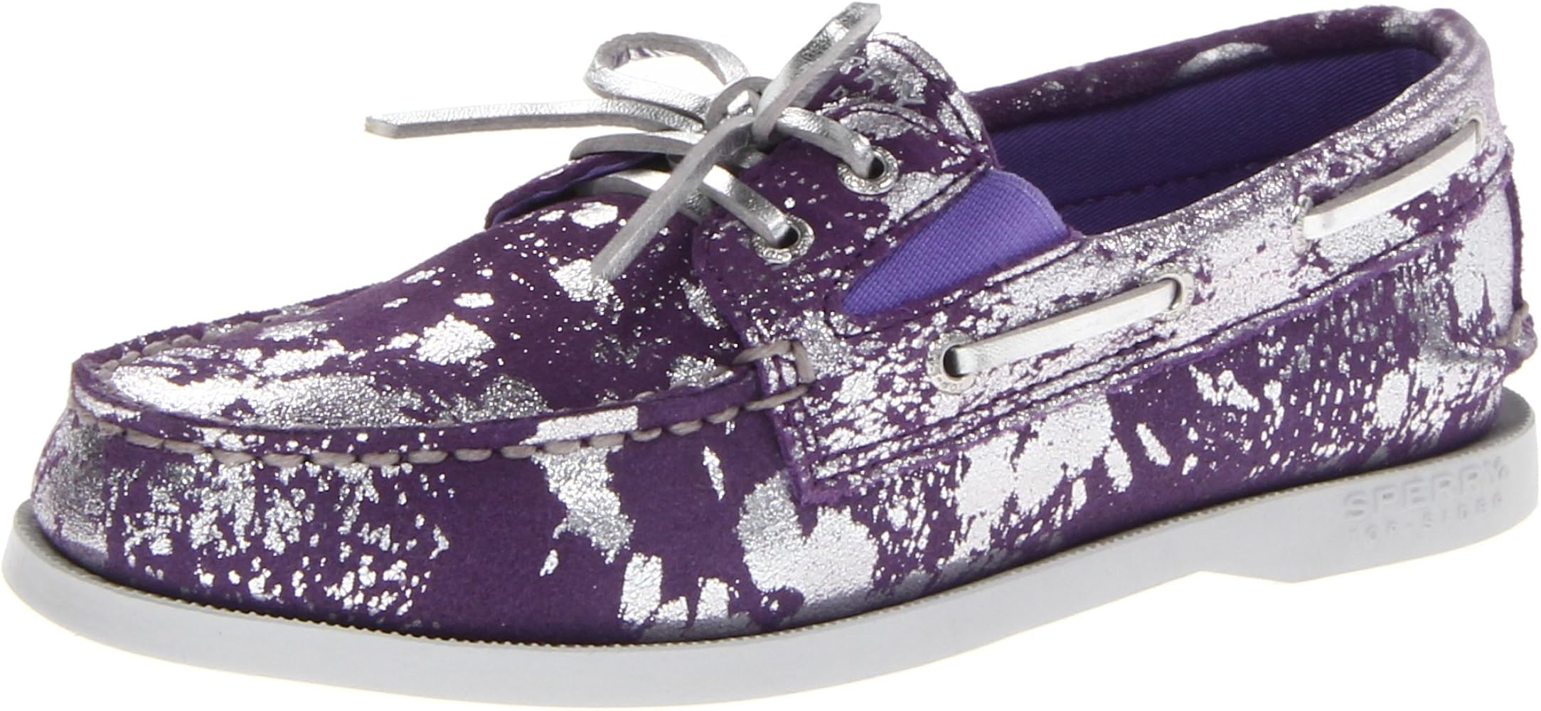 silver sperry boat shoes