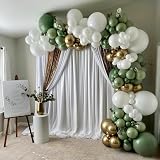 Isndare Sage Green and Gold Balloons Set 35 Pieces 12 Inch Confetti Latex view 7