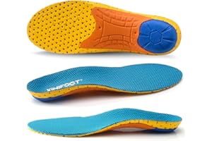 XINIFOOT 2 Pairs Running Insoles, High Elastic Cushioning Inserts for Foot Relief, Shock Absorption Breathable Sports Feet In