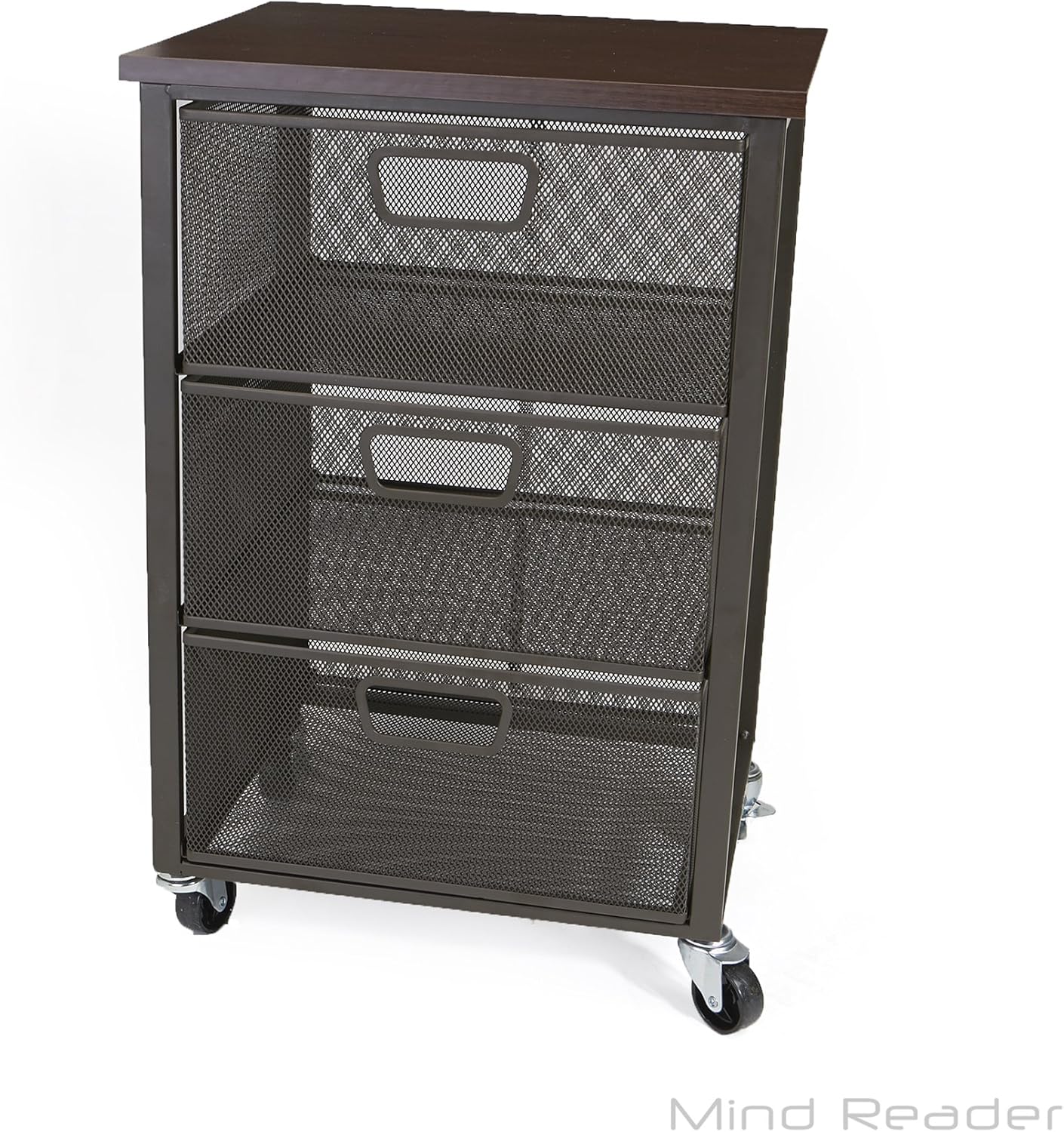 Mind Reader Rolling Storage Cart with 3 Drawers, File Storage Cart, Utility Cart, Office Cart Drawer Storage, Bathroom Storage: Kitchen & Dining