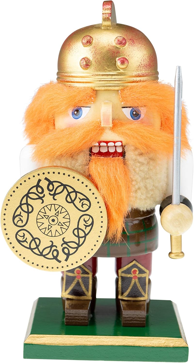 Nutcrackers - Clever Creations Viking 7 Inch Traditional Wooden Nutcracker, Festive Christmas Décor for Shelves and Tables