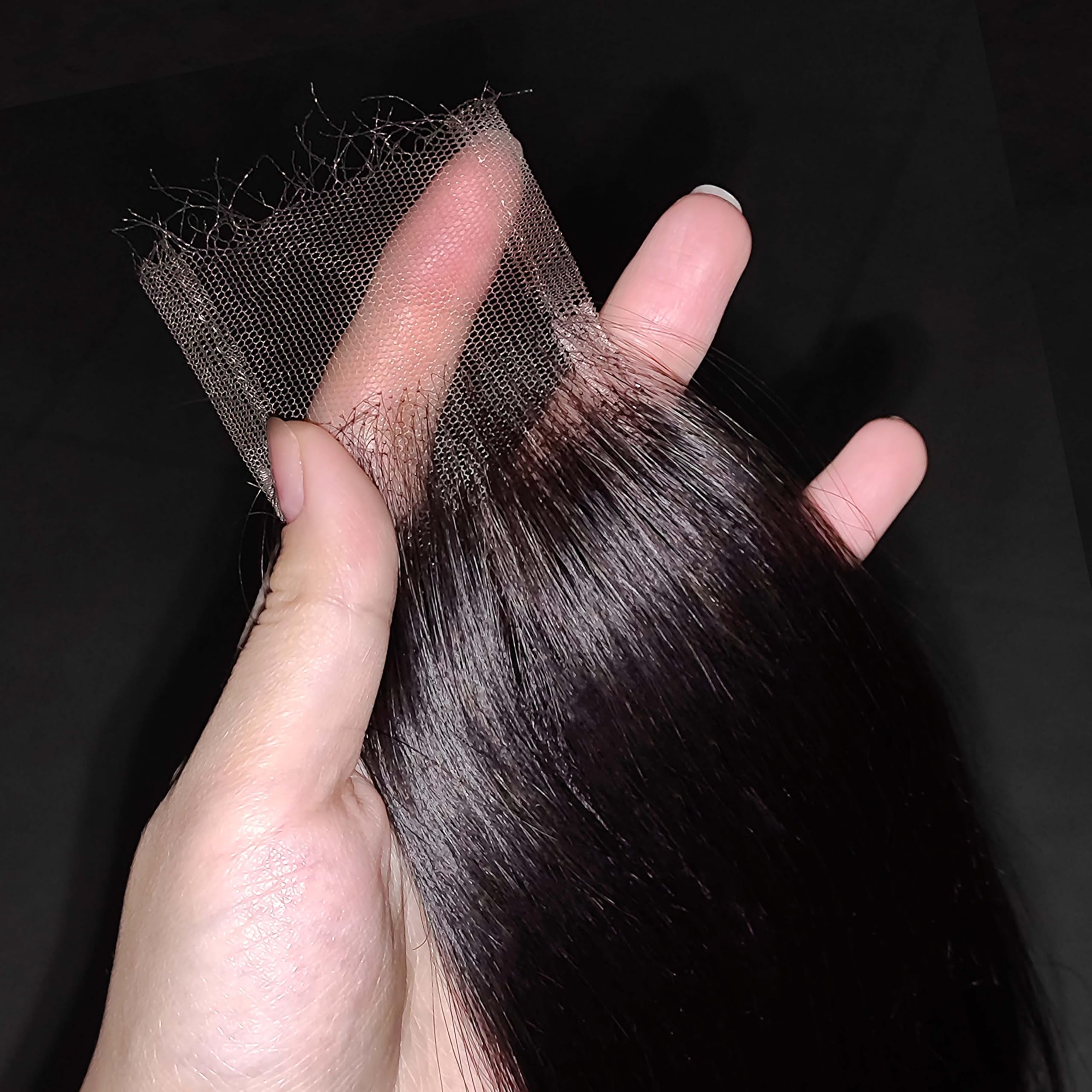 Photo 1 of 2x6 HD Lace Closure 16 Inch, SKINLIKE 0.095mm Ultra-thin Invisible Real Swiss Lace Closure Only,Straight RAW Virgin Human Hair Single Knot Pre-Plucked with Baby Hair