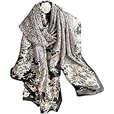 Aufeel Fashion Scarves 100% Satin Silk Scarf Long Lightweight Sunscreen Shawls Wraps for Women Hair Scarves