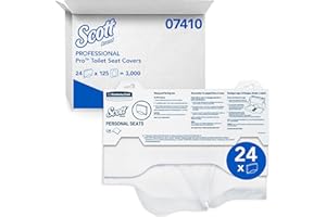 SCOTT PROFESSIONAL Scott Pro Toilet Seat Cover (07410), White, Disposable, 125 Covers / Pack, 24 Packs / Case