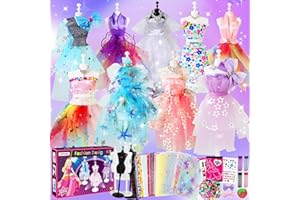 Jumlys 800+PCS Fashion Designer Kits for Girls Ages 6, 7, 8, 9, 10, 11, 12, Sewing Kits with 4 Mannequins for Kids Ages 6-8, 8-12, DIY Arts and Crafts Kits for Girls, Perfect Birthday Christmas Gift