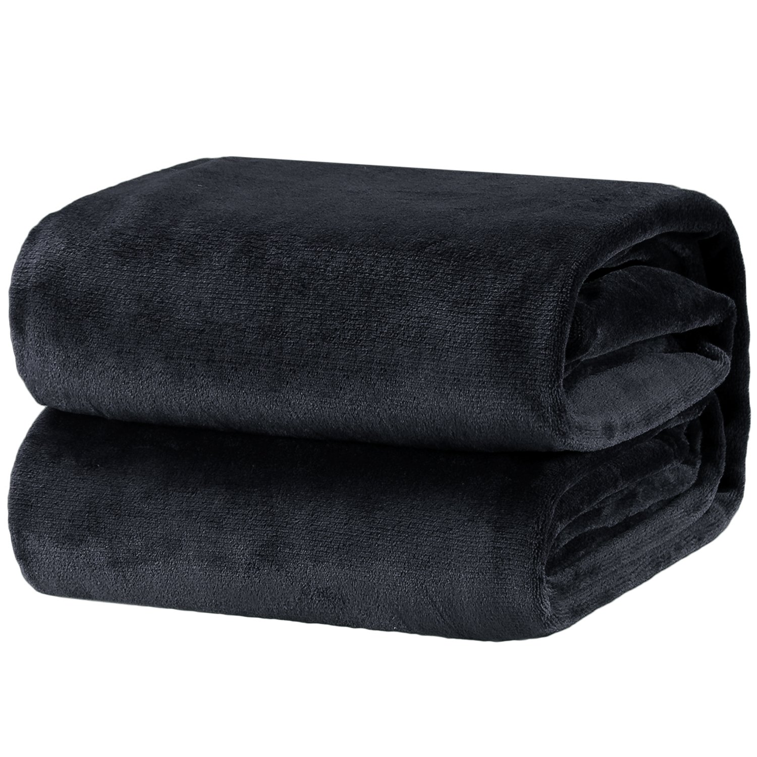 Bedsure Fleece Blanket Twin Size Ash Black Lightweight Throw Blanket