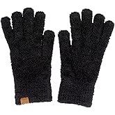 Funky Junque Chenille Plush Gloves for Women – Soft Fuzzy Fluffy Cozy Winter Thermal Knit Gloves with Elastic Cuff